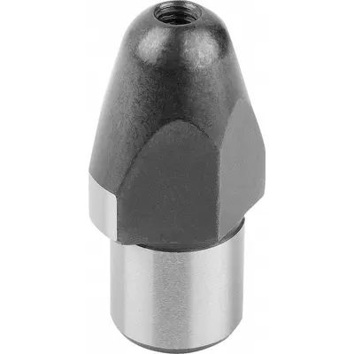 KIPP Flattened Tapered-Head Locating Pin, Shouldered Steel, 6 mm Shank Length - Flattened Tapered-Head Locating Pins