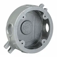 HUBBELL KILLARK Electrical Box: Iron, Round, 1 Gangs, 3/4 in Hub Size, 17 cu in Capacity, Gray (MPN VLJSX-2M)