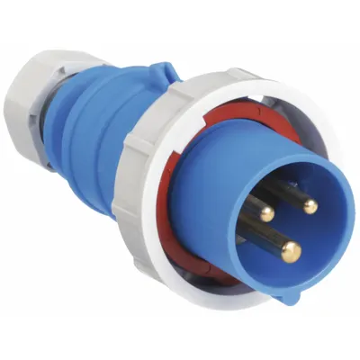 BRYANT Pin and Sleeve Plug: Blue, 250V AC, Single Phase, 20 A, 2 Pole, 3 Wire - Watertight Plugs