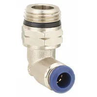 AIGNEP USA Push-Fit Elbow Fitting: 1/2 in OD x 1/4 in Pipe Size, Brass, Silver, 3 PK (MPN 87110-08-04)