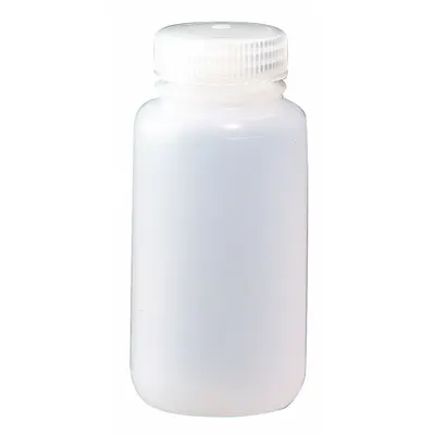 NALGENE Sampling Bottle: HDPE, 120 mL, 4 fl oz, Closure Included, Natural, 38-415 - HDPE Wide Mouth Round Lab Bottles