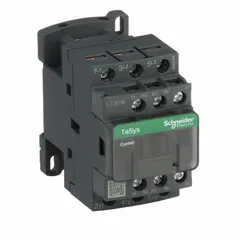 Non-reversing IEC contactor with 3 poles and 3 normally open (NO) contacts. Rated 18 A with a 240V AC coil. No integrated surge suppression. Used for switching electrical loads in motor control, lighting, and HVAC applications.