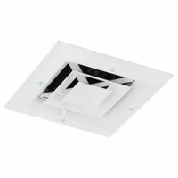 Diffuser: Ceiling/Wall, 9 in H, 9 in W, Surface Mount, 6 in Duct, Aluminum, 4-Way Louvered, White (MPN 4MJJ5)