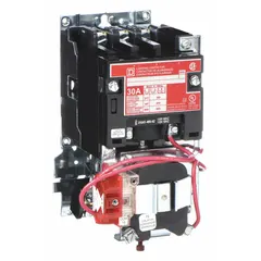 This mechanically held lighting contactor switches 30 A, 3-pole circuits at 120V AC. Its latching mechanism maintains contact position without continuous coil power, reducing energy consumption. Suitable for controlling large lighting loads in commercial and industrial facilities such as warehouses, parking lots, and building lighting systems.