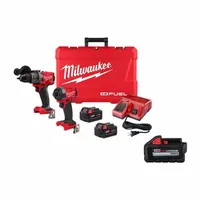 MILWAUKEE TOOL & EQUIPMENT Cordless Combination Kit: 2 Tools, Hammer Drill/Impact Driver, M18™ (MPN 3697-22, 48-11-1865)
