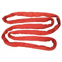 This endless round sling is constructed with a polyester core and cover, providing flexibility and surface protection during lifting operations. With a 20 ft length and 2 in body diameter, it is suited for general-purpose overhead lifting and rigging in industrial environments.