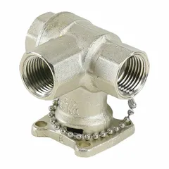 3-way characterized control valve body with stainless steel ball and brass body. Features 1/2 in female NPT connections, CV flow of 3, bypass CV flow of 3, and close-off rating of 200 psi. Designed for water media in hydronic HVAC systems for mixing or diverting applications.