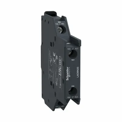 SCHNEIDER Auxiliary Contact Block: 2NO, 10 A Max Current (AC), Side Mount - Schneider Electric Auxiliary Contacts