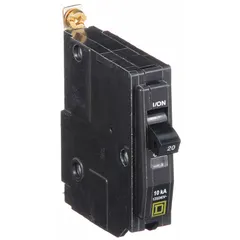 The SQUARE D QOB120HM is a 20 A, single-pole, bolt-on miniature circuit breaker from the QOB Series. Rated for 120/240V AC with a maximum interrupting rating of 10kA at 120/240V AC, it provides overcurrent protection in electrical distribution systems. Designed for use with Square D NQOD panelboards.