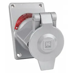 Single flush-mount receptacle with NEMA 5-15R configuration, rated 125V AC and 15A. 2-pole, 3-wire design for general-purpose power outlets in commercial and industrial settings.