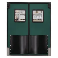 Swinging Door: Polyethylene, 2 Doors, Green, 8 ft Door Wd, 8 ft Door Ht, Window Included, 1 PR (MPN 9696RDFGR)