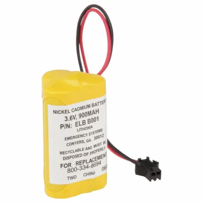 LITHONIA LIGHTING Battery: EU2LED, Nickel Cadmium, 3.6 V Volt, 900 mAh Battery Capacity - Nickel Cadmium Emergency & Exit Batteries