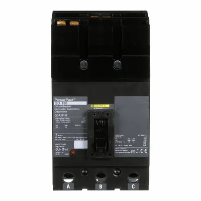 SQUARE D Molded Case Circuit Breaker: 150 A Amps, 25kA at 240V AC, Fixed, Lug, ABC - Square D Molded Case Circuit Breakers for I-Line Panelboards