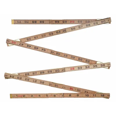WESTWARD Brick Mason Folding Rule:, 6 ft / 1,800 mm, 1.81 in Thick, 1/16 in, Red - Folding Rulers