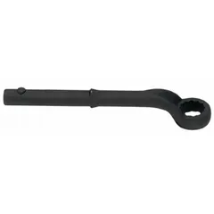 This SAE 12-point box end leverage wrench features a 3 13/32 in head size with an offset design. Constructed from steel with a black oxide finish, it is suited for high-torque fastening in confined spaces. Typical applications include industrial maintenance, assembly, and repair tasks.