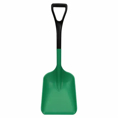 VIKAN Industrial Shovel: Square Point, 1 Ribs, Plastic, #3 Blade Size, 10 3/8 in Blade Wd - All-Plastic Industrial Shovels