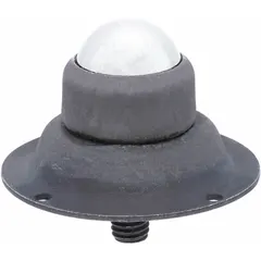 This ball transfer unit features a flange and threaded-stud mount for secure installation. With a 1 in ball diameter and 150 lb load capacity, it enables smooth multidirectional movement of loads in material handling systems such as conveyor transfer points, workstations, and packaging lines.