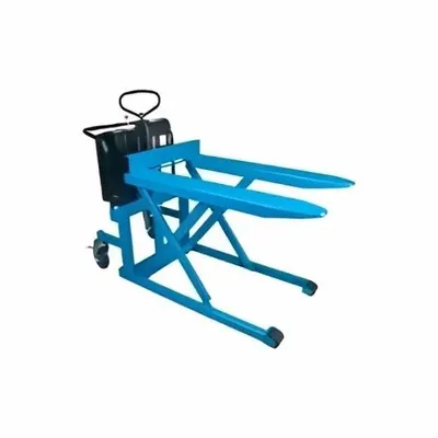 BISHAMON High-Lift Pallet Jack: 2,200 lb, Push Button, Narrow Fork - Powered-Lift & Manual-Push High-Lift Pallet Jacks