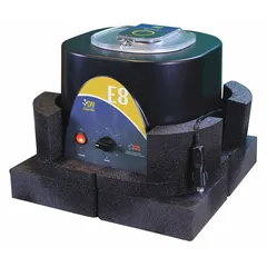 Portable centrifuge with fixed speed control and analog display. Capacity of 8 x 15 mL, operates on 12V. Non-programmable and non-refrigerated. Suitable for separating blood, urine, and other fluids in field or point-of-care settings.