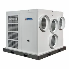 This high-static portable air conditioner delivers 270,000 BtuH of cooling for large indoor or outdoor spaces. It operates on 460V AC and includes an air filter. Suitable for temporary cooling in industrial facilities, warehouses, and event venues where high static pressure is required.