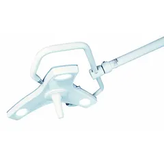 Wall-mount LED medical examination light delivering 90,000 lux at 24 inches. Operates on 120V AC, consumes 42 W, with 3700K color temperature and 95 CRI. Suitable for clinical examination and minor procedures.
