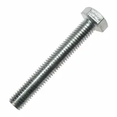 Steel replacement bolt with silver finish for pallet jacks, compatible with model 4YX97. Used to secure components on pallet jacks in warehouses and industrial facilities.