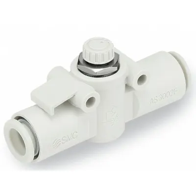 SMC Speed Control Valve: In-Line Fitting, Hex Screw, 3/8 in Valve Body Size - In-Line Speed Control Valves