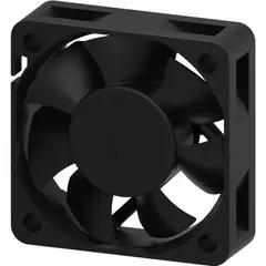 This standard square axial fan from DAYTON operates on 12V DC and delivers 17 cfm at 0.000 in static pressure. It features a polybutylene terephthalate blade and plastic housing, with lead wire connections. The fan measures 2 inches in height and 9/16 inches in depth, suitable for basic ventilation in compact enclosures and small equipment.