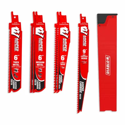 DIABLO Reciprocating Saw Blade Set, 6 Pieces, 6-9 in Blade Length (DS006SCA) - Reciprocating Saw Blade Sets