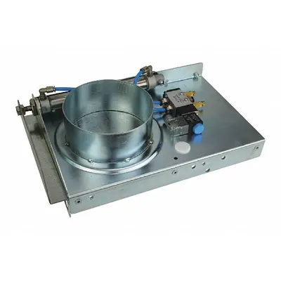 AMERICAN BLOWER SUPPLY Blast Gate: 5 in Duct, Galvanized Steel Blade, Steel Body, 11 3/8 in x 8 in x 5 7/8 in - Pneumatic Blast Gates