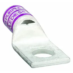 This one-hole compression lug is designed for terminating 4/0 AWG stranded copper wire to a 3/8 in stud or bus bar. Made of copper, it provides a low-resistance connection suitable for power distribution, motor controls, and switchgear applications.