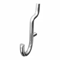APPROVED VENDOR Curved J-Hook, 5/8 in: 1/4 in Peg Hole, For 1 in Pegboard Hole Spacing, 50 PK
