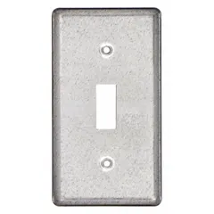 Galvanized zinc cover for rectangular electrical boxes. Open design accommodates one gang. Suitable for protecting wiring devices in indoor or outdoor installations where corrosion resistance is required.