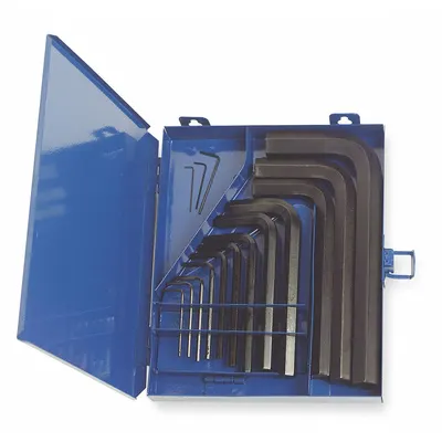 PROTO Hex Key Set: 11 - 15 Pieces, L, Metric, Std End, Short, 15 Pieces, Box - L-Shaped Hex Key Sets