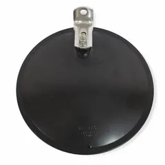 Round convex mirror designed for passenger vehicle side use. Measures 8-1/2 inches in diameter. Helps reduce blind spots for improved visibility during lane changes and parking. Suitable for trucks, vans, and commercial vehicles.
