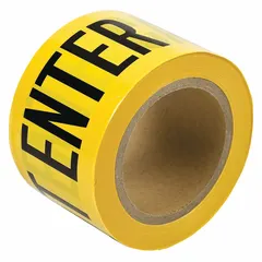 APPROVED VENDOR Caution Do Not Enter Barrier Tape, 3 in x 200 ft, Polyethylene, Black on Yellow