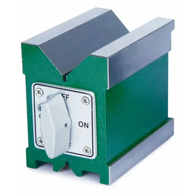 INSIZE Magnetic V-Block: Magnetic V-Block, Individual V-Block, 5 7/8 in x 3 in x 3 7/8 in - Cast Iron, Steel & Magnetic V-Blocks
