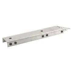 This steel garage door hinge features a square corner type and is designated as Hinge Number #1, typically used to connect the first and second sections of a sectional garage door. The leaf measures 1-7/8 inches in height and 2-3/4 inches in width. Suitable for residential or commercial garage door systems requiring standard hinge articulation.