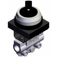 Shuttle Valve: VM100 Series, 2 Position Twist Actuator, 3 Ports, 1/8 in BSPT, Side-Ported Body (MPN VM130-01-34BA)