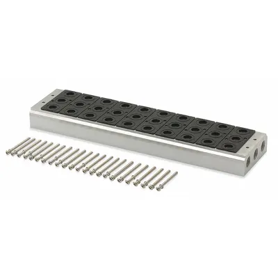 ARO Manifold Kit: 10 Valve Ports, Side-Ported Body, 15°F to 122°F, 45 psi to 140 psi - ARO MaxAir Series Manifolds & Bases
