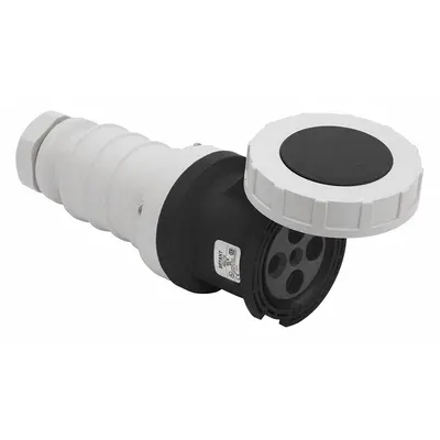 BRYANT Pin and Sleeve Connector: Black, 600V AC, Three Phase, 60 A, 3 Pole, 4 Wire - Watertight Connectors