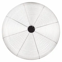 Fan guard designed to prevent accidental contact with rotating fan blades in HVAC, industrial ventilation, and refrigeration systems. Provides protective enclosure while maintaining airflow for exhaust fans, condenser units, and air-handling equipment.