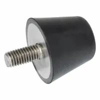 JW WINCO Vibration-Isolating Mount: Flat Conical, Buna-N, Male x Non-Threaded Style, M10 Thread Size (MPN 254-50-M10-20-55)