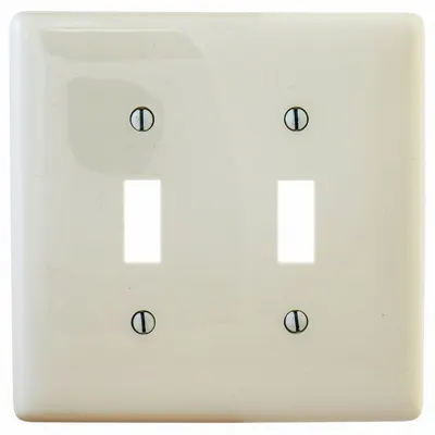 HUBBELL Wall Plate: Toggle, 2 Gang, Almond - General Purpose Wall Plates