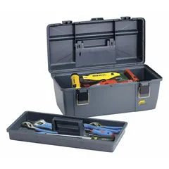 This 10-piece SAE tool set includes slip-joint pliers, a hex key, and an adjustable wrench, supplied in a tool box. Suitable for general maintenance tasks and quick adjustments in industrial facilities.