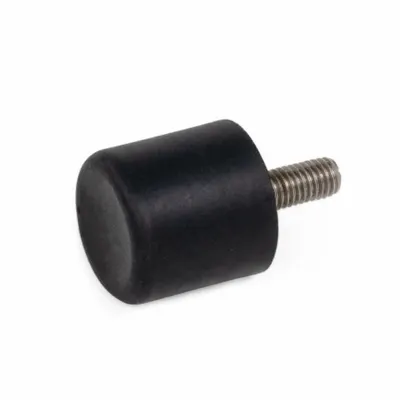 JW WINCO Concave Bumper: Cylindrical, Natural Rubber, Male x Non-Threaded Style - Male x Non-Threaded Vibration-Isolating Mounts