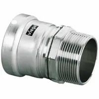 VIEGA MEGAPRESS Crimp Adapter Fitting: 3 in Pipe x 3 in Pipe Size, Press-fit x MNPT, FKM (MPN 95640)