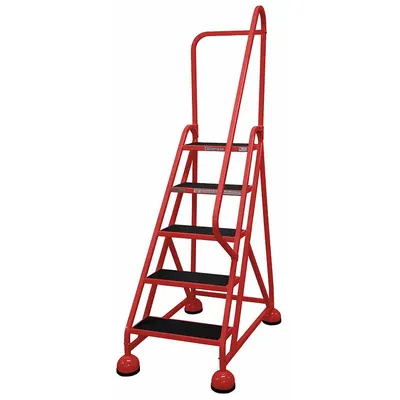 COTTERMAN Rolling Ladder: 3.8 ft Platform Ht, Partially Assembled, Steel - Steel Ultra-Stable Weight-Actuated Ladders