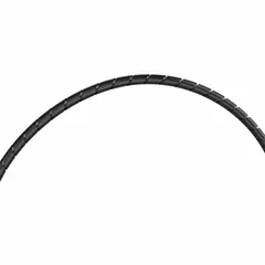 Black polyethylene spiral wrap, 1/2 in width, 100 ft length, for maximum bundle diameter of 4 in. Meets UL 94HB flammability standards. Used for bundling and protecting cables in control panels, machinery, and data centers.