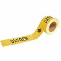 Pipe Marker: Oxygen, Yellow, Black, Fits 1 1/2 to 2 in Pipe O.D., 25 Pipe Markers, With Arrows (MPN 20454)